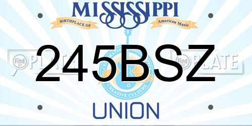 245BSZ Mississippi License Plate