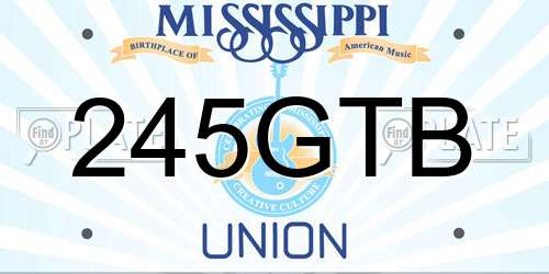 245GTB Mississippi License Plate