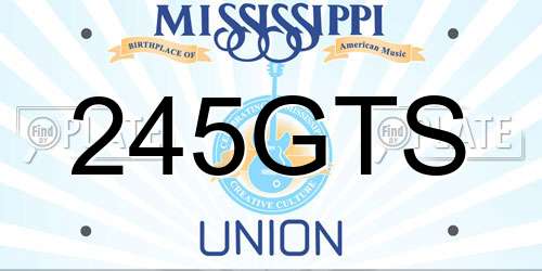 245GTS Mississippi License Plate