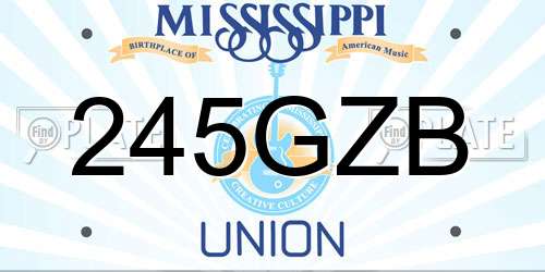 245GZB Mississippi License Plate