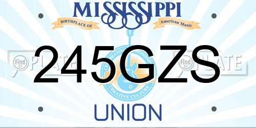 245GZS Mississippi License Plate