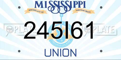 245I61 Mississippi License Plate