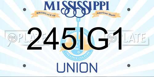 245IG1 Mississippi License Plate