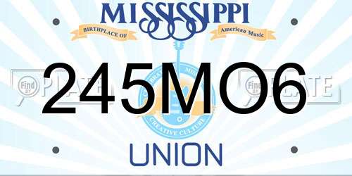 245MO6 Mississippi License Plate