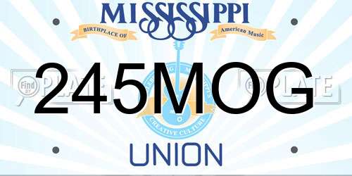 245MOG Mississippi License Plate