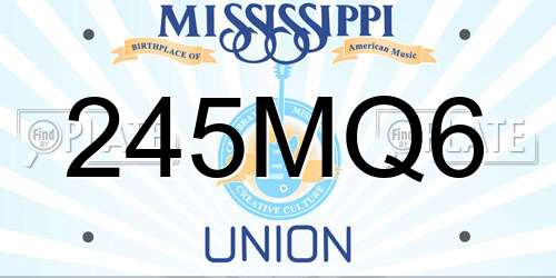 245MQ6 Mississippi License Plate