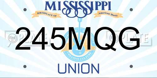 245MQG Mississippi License Plate