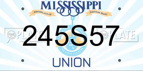 245S57 Mississippi License Plate