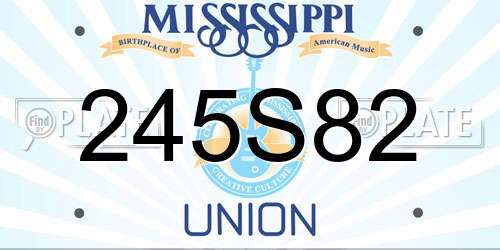 245S82 Mississippi License Plate