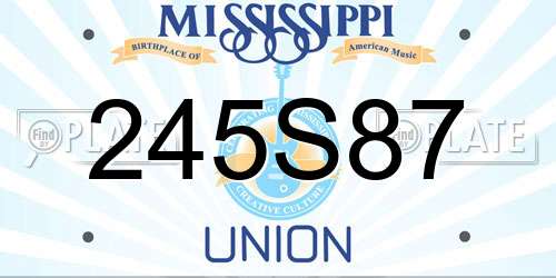 245S87 Mississippi License Plate