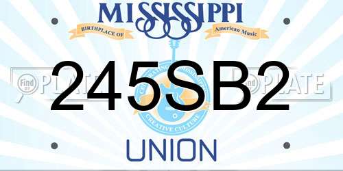 245SB2 Mississippi License Plate