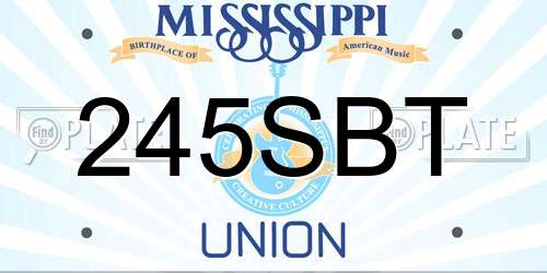245SBT Mississippi License Plate