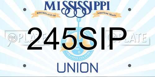 245SIP Mississippi License Plate