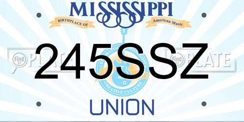 245SSZ Mississippi License Plate