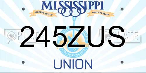 245ZUS Mississippi License Plate
