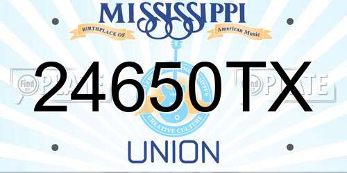 24650TX Mississippi License Plate