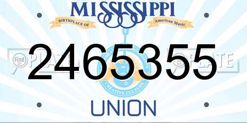 2465355 Mississippi License Plate