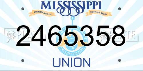 2465358 Mississippi License Plate