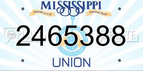 2465388 Mississippi License Plate
