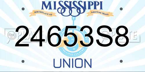 24653S8 Mississippi License Plate