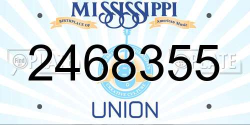 2468355 Mississippi License Plate