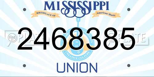 2468385 Mississippi License Plate