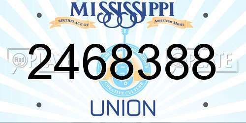 2468388 Mississippi License Plate