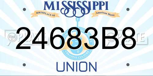 24683B8 Mississippi License Plate
