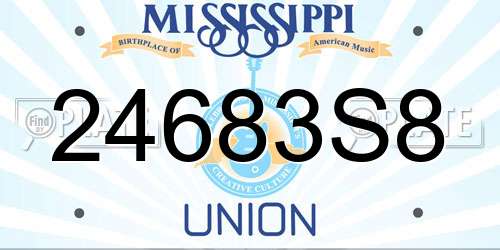 24683S8 Mississippi License Plate