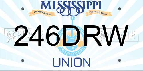 246DRW Mississippi License Plate