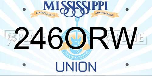246ORW Mississippi License Plate