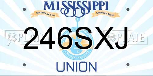 246SXJ Mississippi License Plate