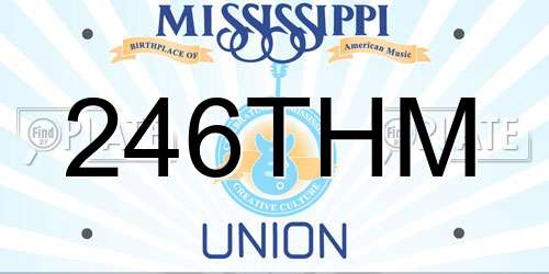 246THM Mississippi License Plate