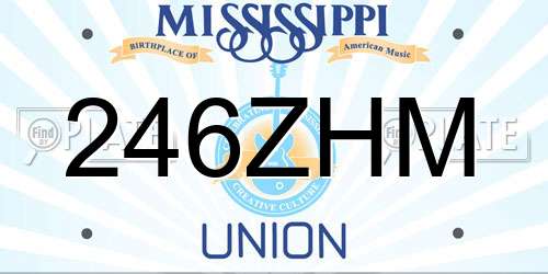 246ZHM Mississippi License Plate