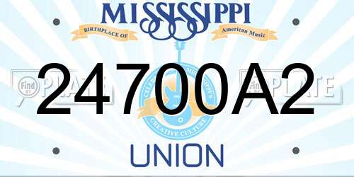 24700A2 Mississippi License Plate