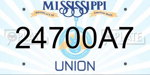24700A7 Mississippi License Plate