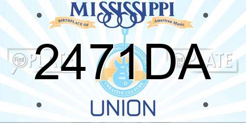 2471DA Mississippi License Plate
