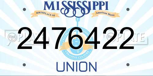 2476422 Mississippi License Plate