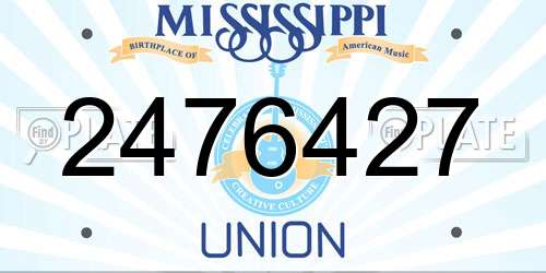2476427 Mississippi License Plate