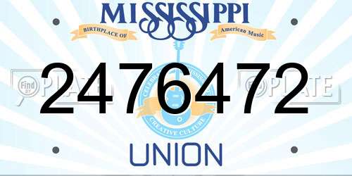 2476472 Mississippi License Plate