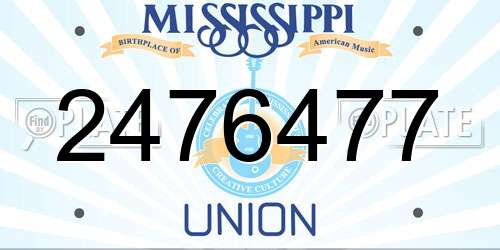 2476477 Mississippi License Plate