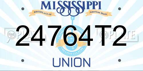 24764T2 Mississippi License Plate