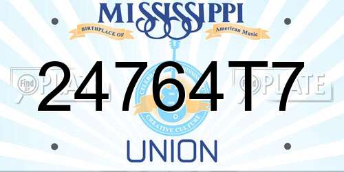 24764T7 Mississippi License Plate