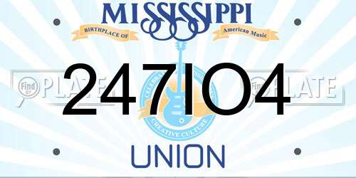 247IO4 Mississippi License Plate