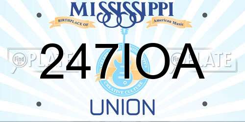 247IOA Mississippi License Plate