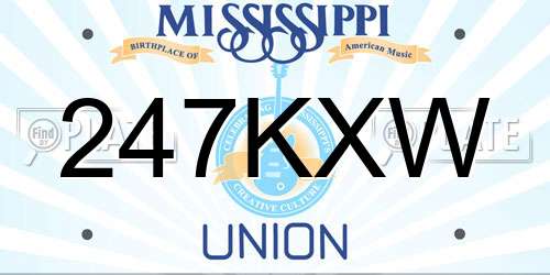 247KXW Mississippi License Plate