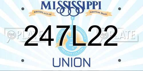 247L22 Mississippi License Plate
