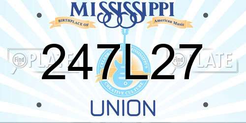 247L27 Mississippi License Plate