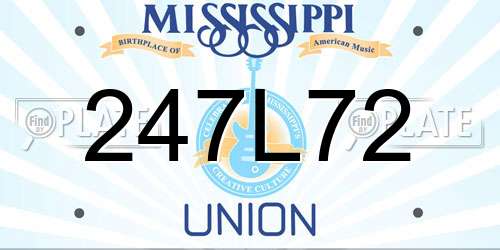 247L72 Mississippi License Plate