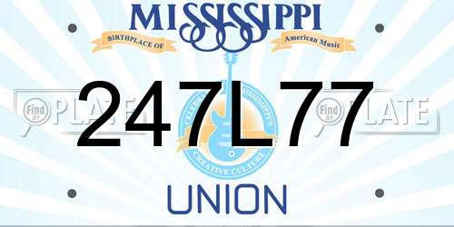 247L77 Mississippi License Plate